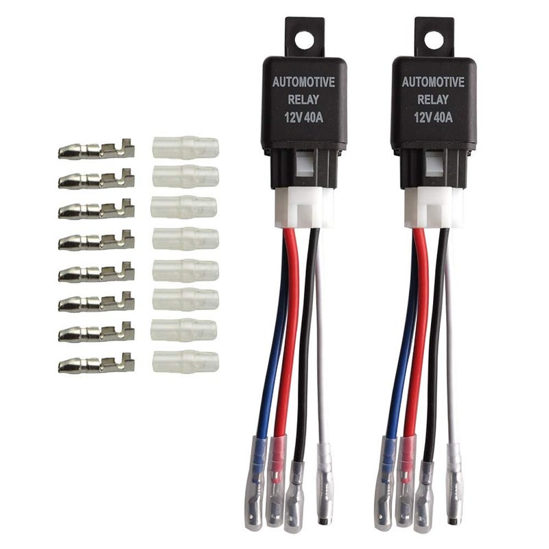 Gebildet 2pcs Car Relay Harness 12V 40A 4 Pin SPST Harness Sockets with Color-Labeled Wires for Automotive Truck Motorcycle Boat - Image 1